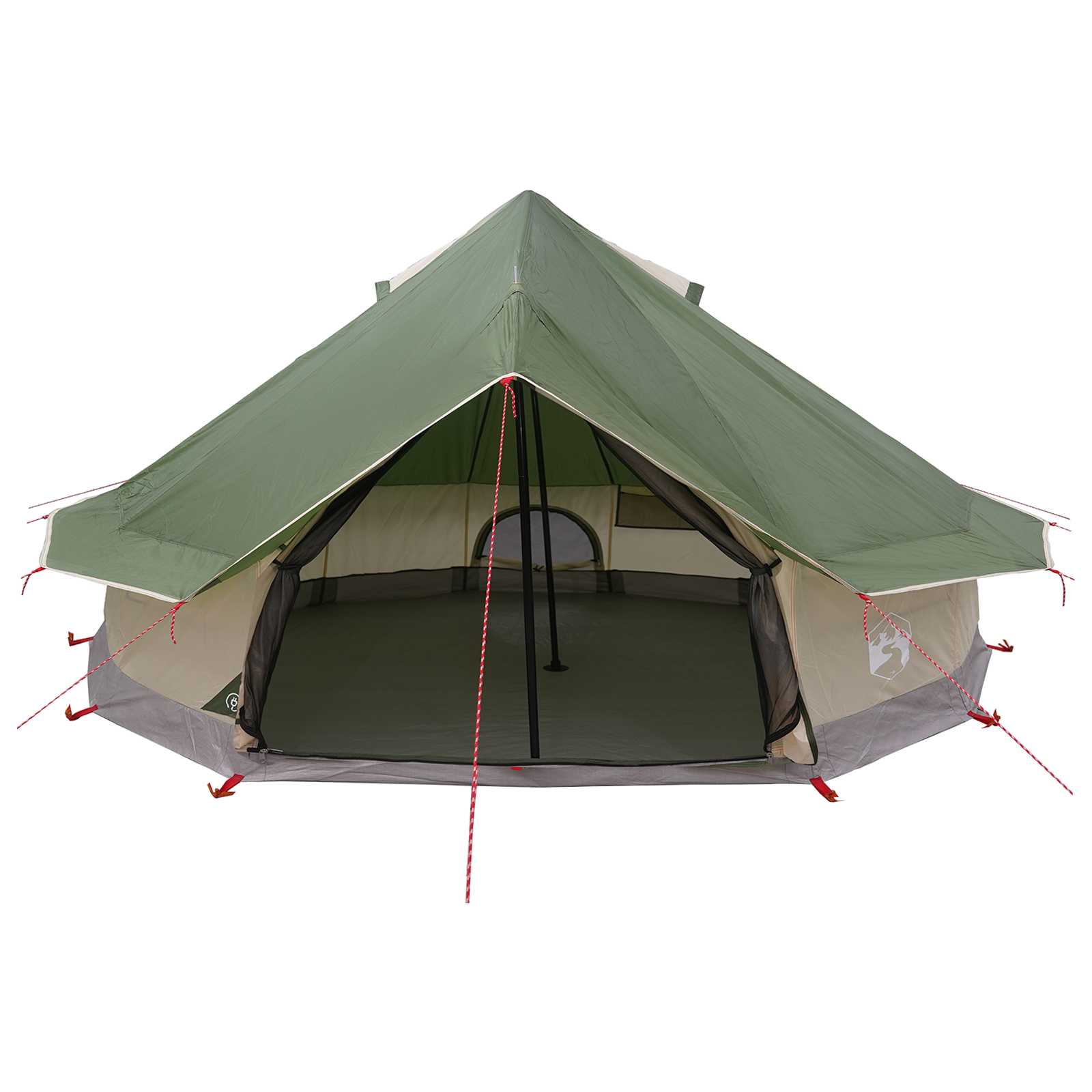 vidaXL Tipi šotor Zelena 700 x 700 x 395 cm Poliester in jeklo - slika 3