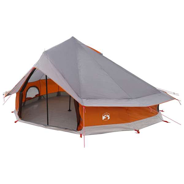 vidaXL Tipi telk 18-kohaline Hall ja oranž Pol&uuml;ester ja teras