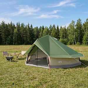 Tipi šotor 20-osebni Zelena Poliester in jeklo