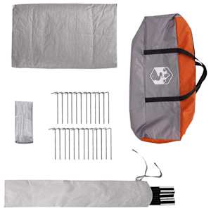Tipi stan Šedá a oranžová 800 x 800 x 430 cm Polyester a ocel - obrázek 7