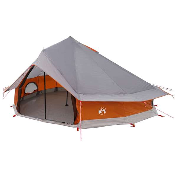 vidaXL Tipi telk 20-kohaline Hall ja oranž Pol&uuml;ester ja teras