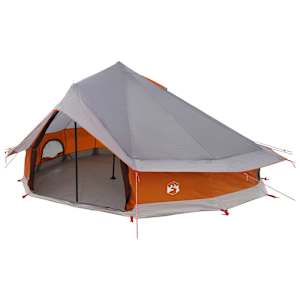 Tipi stan Šedá a oranžová 800 x 800 x 430 cm Polyester a ocel - obrázek 2