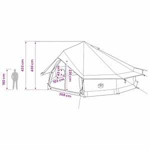 Tipi stan Armádně zelená 800 x 800 x 430 cm Polyester a ocel - obrázek 12