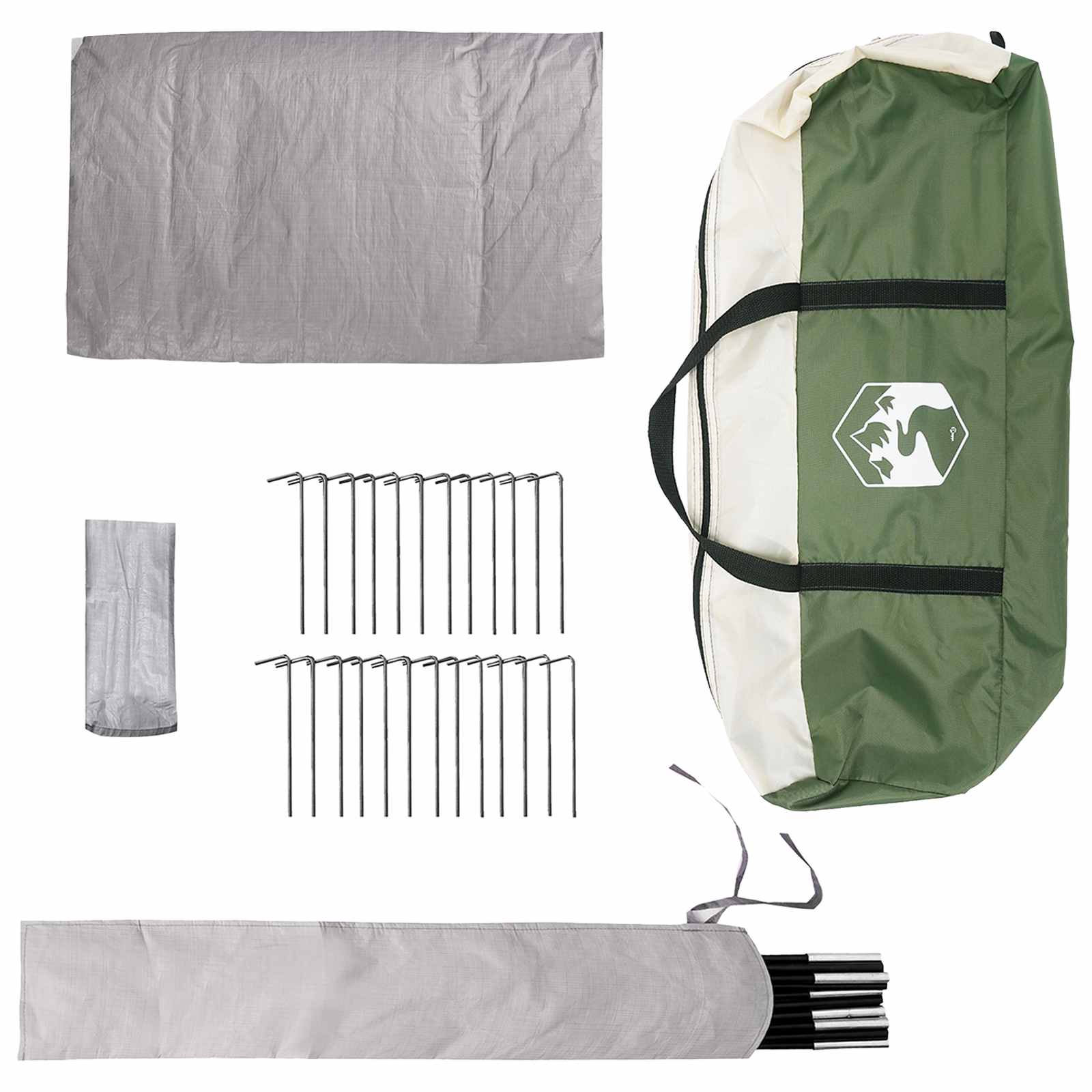 Tipi stan se střechou Zelená 250 x 250 cm Polyester a ocel - obrázek 7