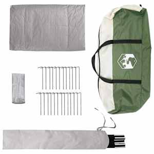 Tipi stan se střechou Zelená 250 x 250 cm Polyester a ocel - obrázek 7