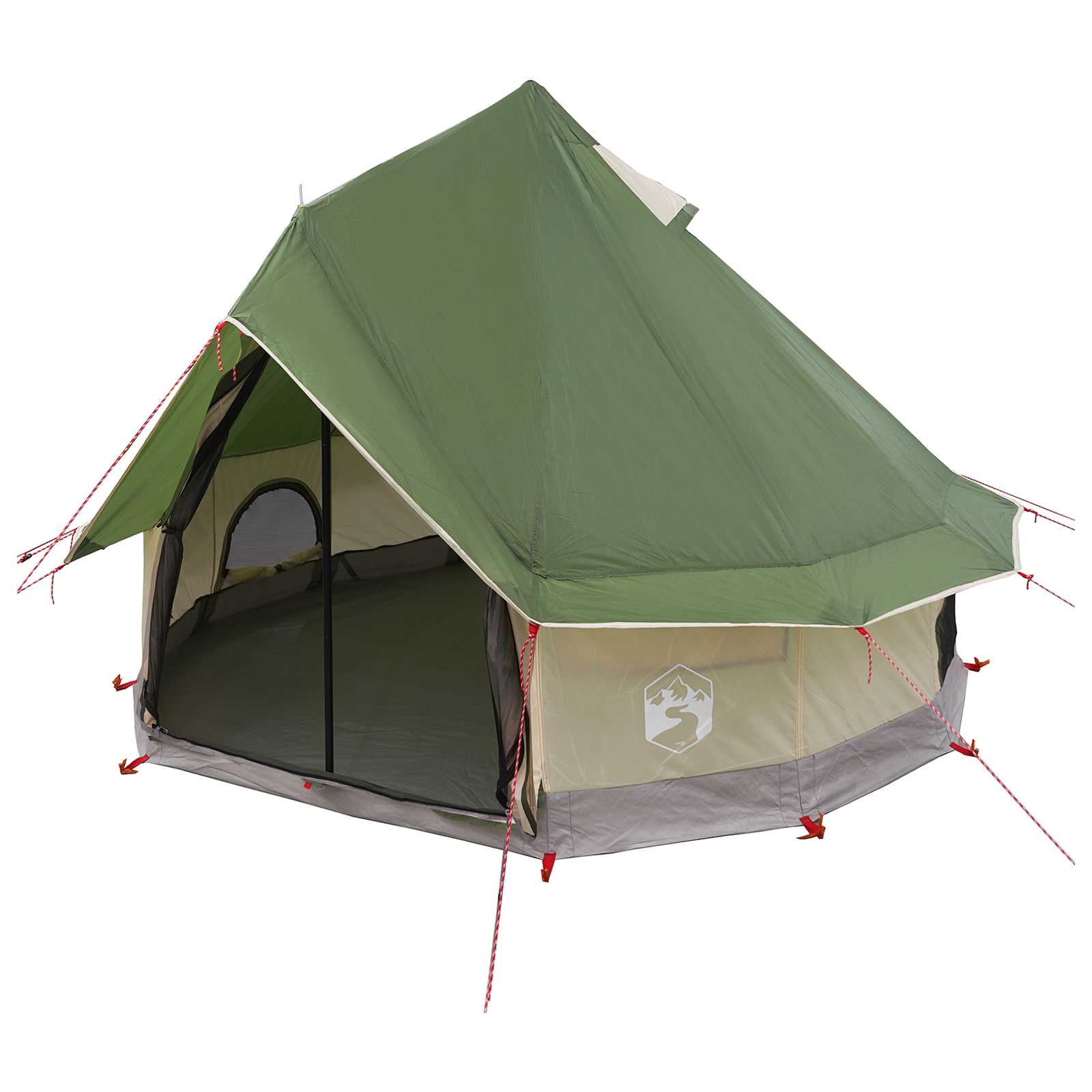 vidaXL Cort Tipi cu acoperiș Verde 250 x 250 cm Poliester și oțel