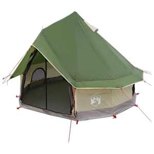 Tipi stan se střechou Zelená 250 x 250 cm Polyester a ocel - obrázek 2