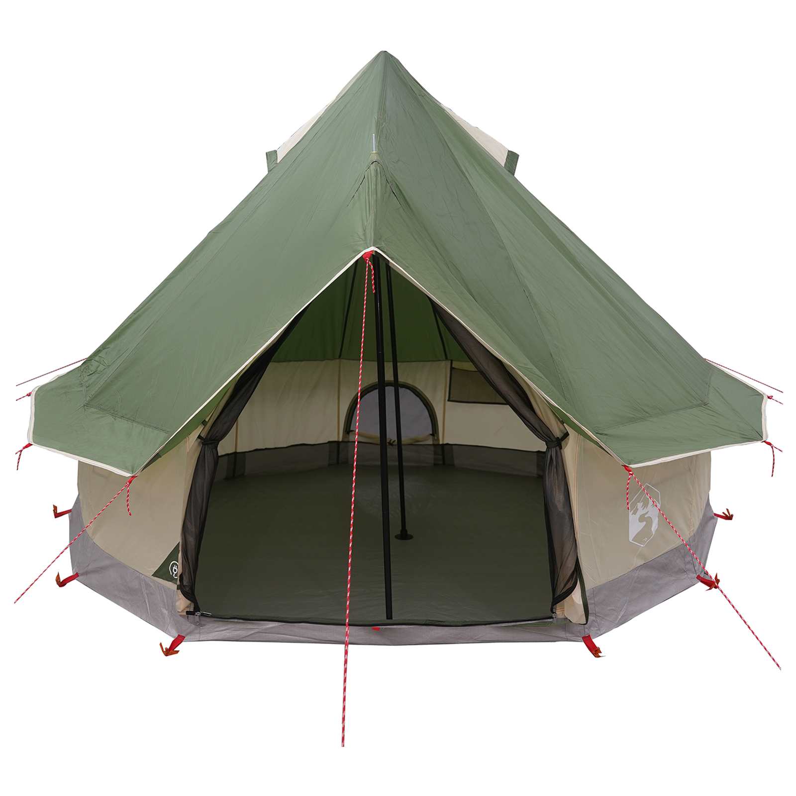 Tipi stan se střechou Zelená 250 x 250 cm Polyester a ocel - obrázek 4