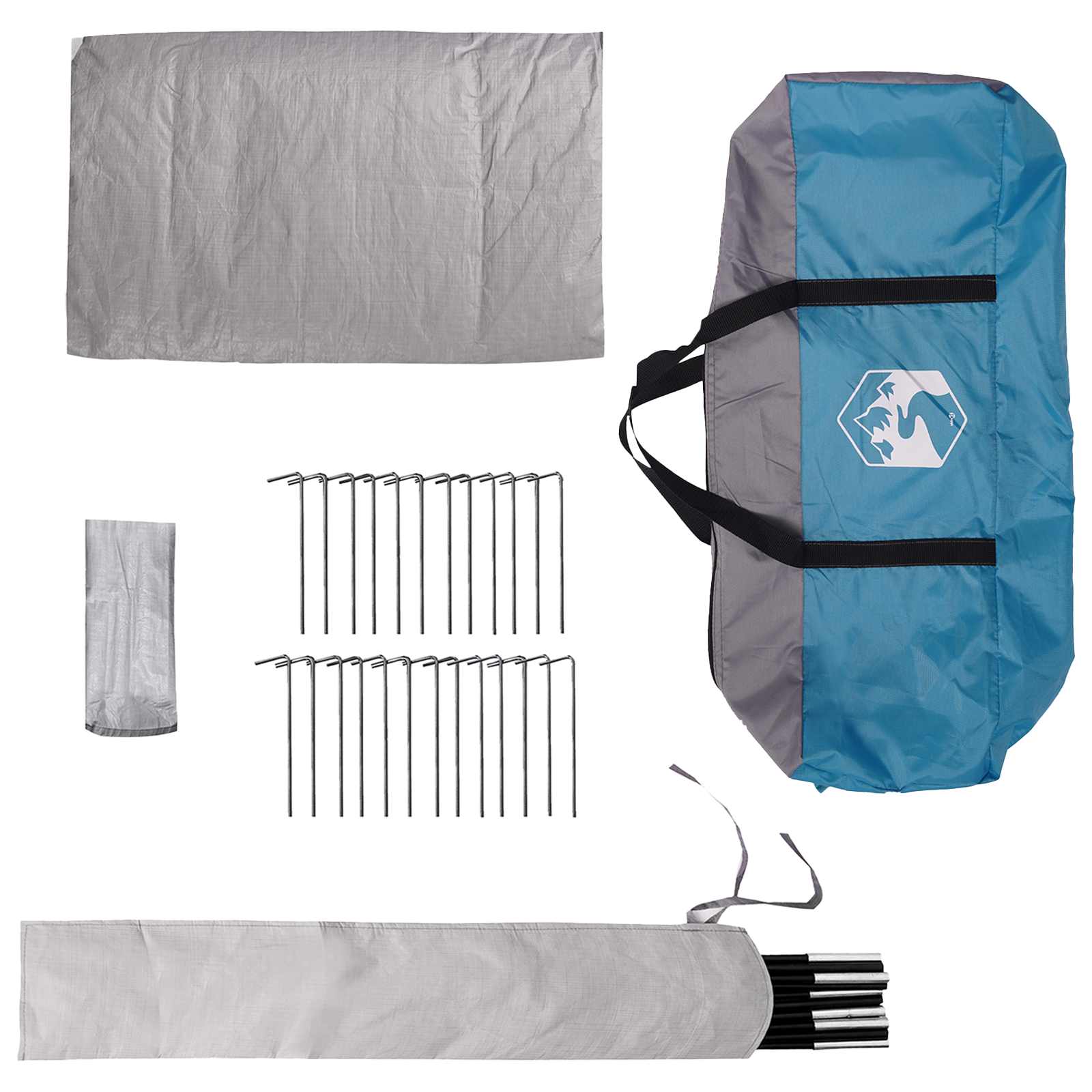 Tipi stan se střechou Modrá 250 x 250 cm Polyester a ocel - obrázek 7