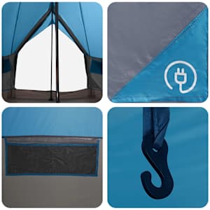 Tipi stan se střechou Modrá 250 x 250 cm Polyester a ocel - obrázek 8