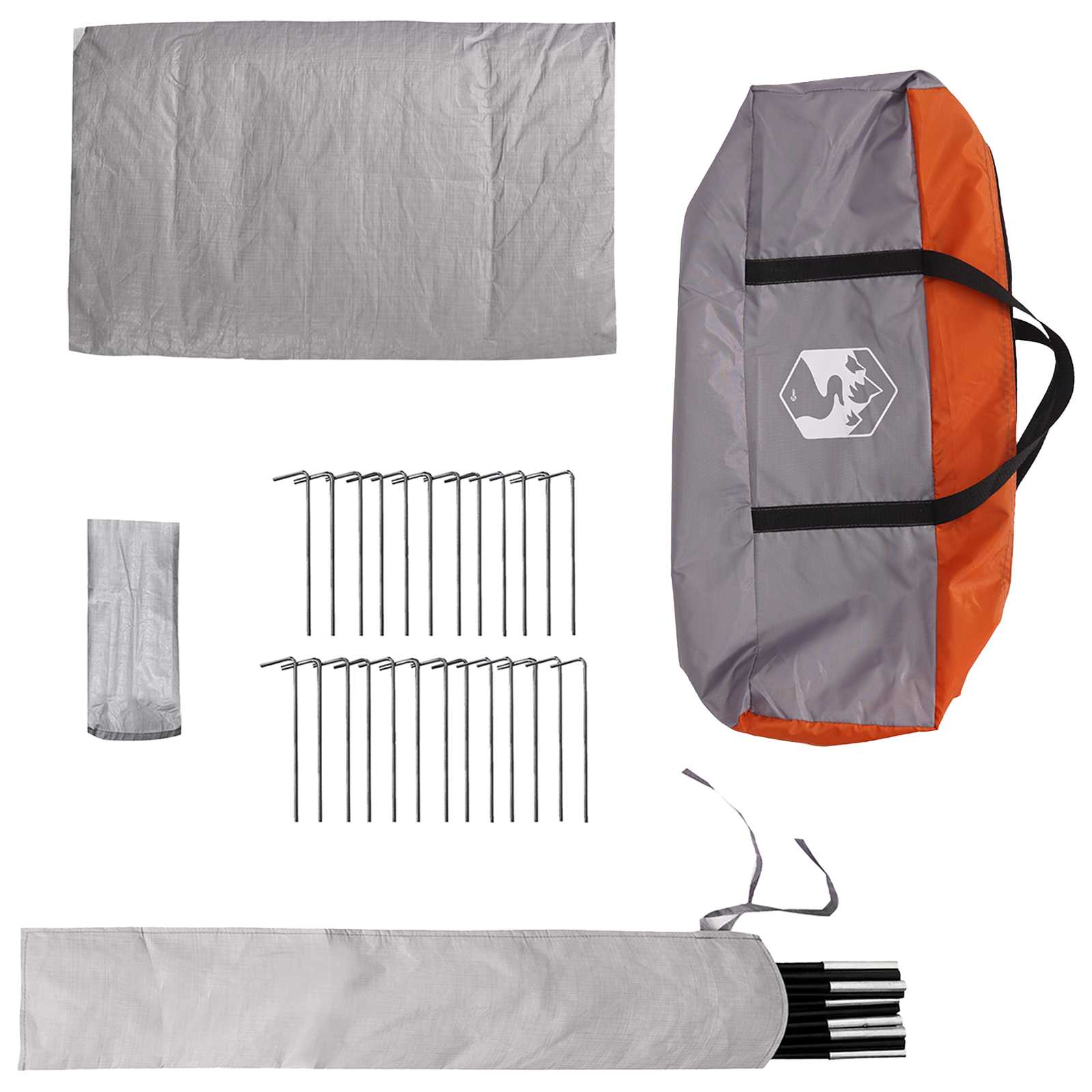 Tipi stan Šedá a oranžová 250 x 250 cm Polyester a ocel - obrázek 7