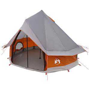 Tipi stan Šedá a oranžová 250 x 250 cm Polyester a ocel - obrázek 2