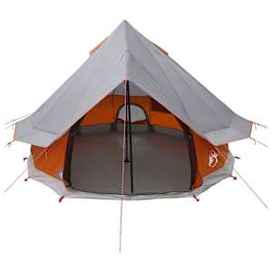 Tipi stan Šedá a oranžová 250 x 250 cm Polyester a ocel - obrázek 4
