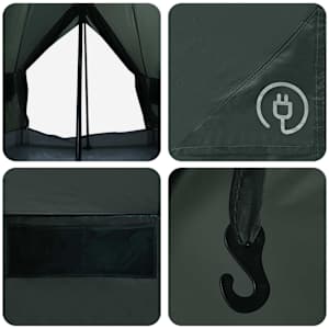 Tipi stan Armádně zelená 250 x 250 cm Polyester a ocel - obrázek 8