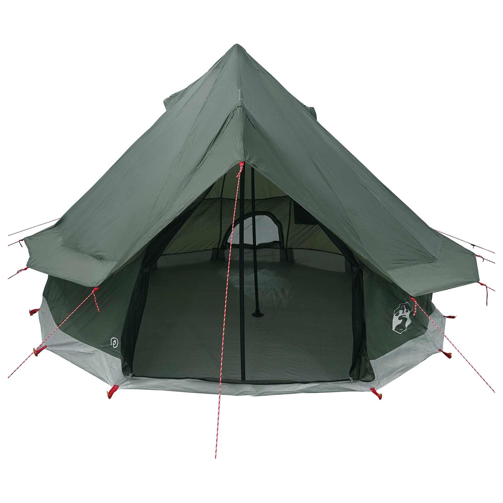 Tipi stan Armádně zelená 250 x 250 cm Polyester a ocel - obrázek 4