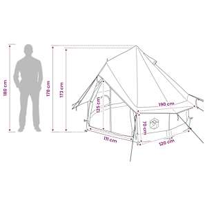 Tipi stan Armádně zelená 250 x 250 cm Polyester a ocel - obrázek 12