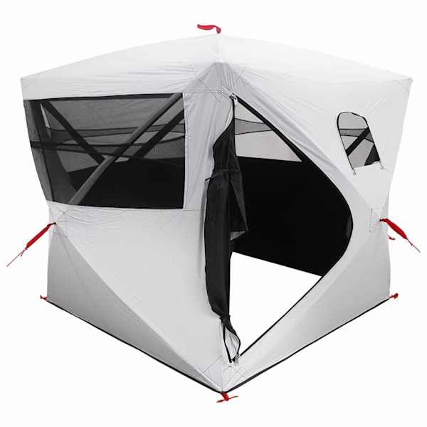 vidaXL Jaht Telk Valge Mustate 143 x 143 x 165 cm Pol&uuml;ester ja teras
