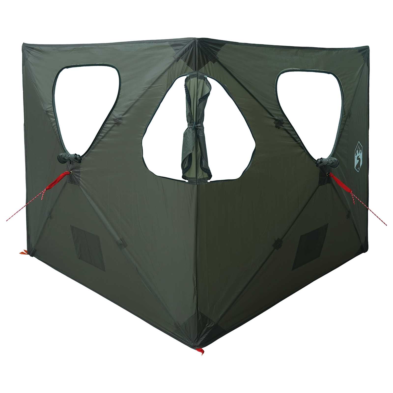 vidaXL Cort de vânătoare cu acoperiș Verde Army 145 x 145 x 150 cm