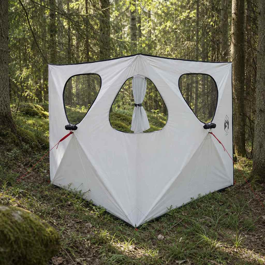 vidaXL Cort de vânătoare cu acoperiș Alb Blackout 145 x 145 x 150 cm