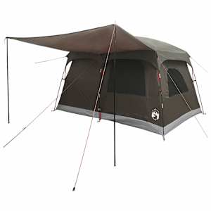 Rodinný stan se střechou Hnědošedý 380 x 260 x 190 cm Polyester - obrázek 3
