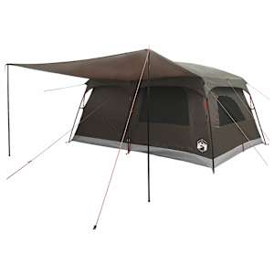 Rodinný stan Hnědošedý 500 x 400 x 230 cm Polyester a ocel - obrázek 4