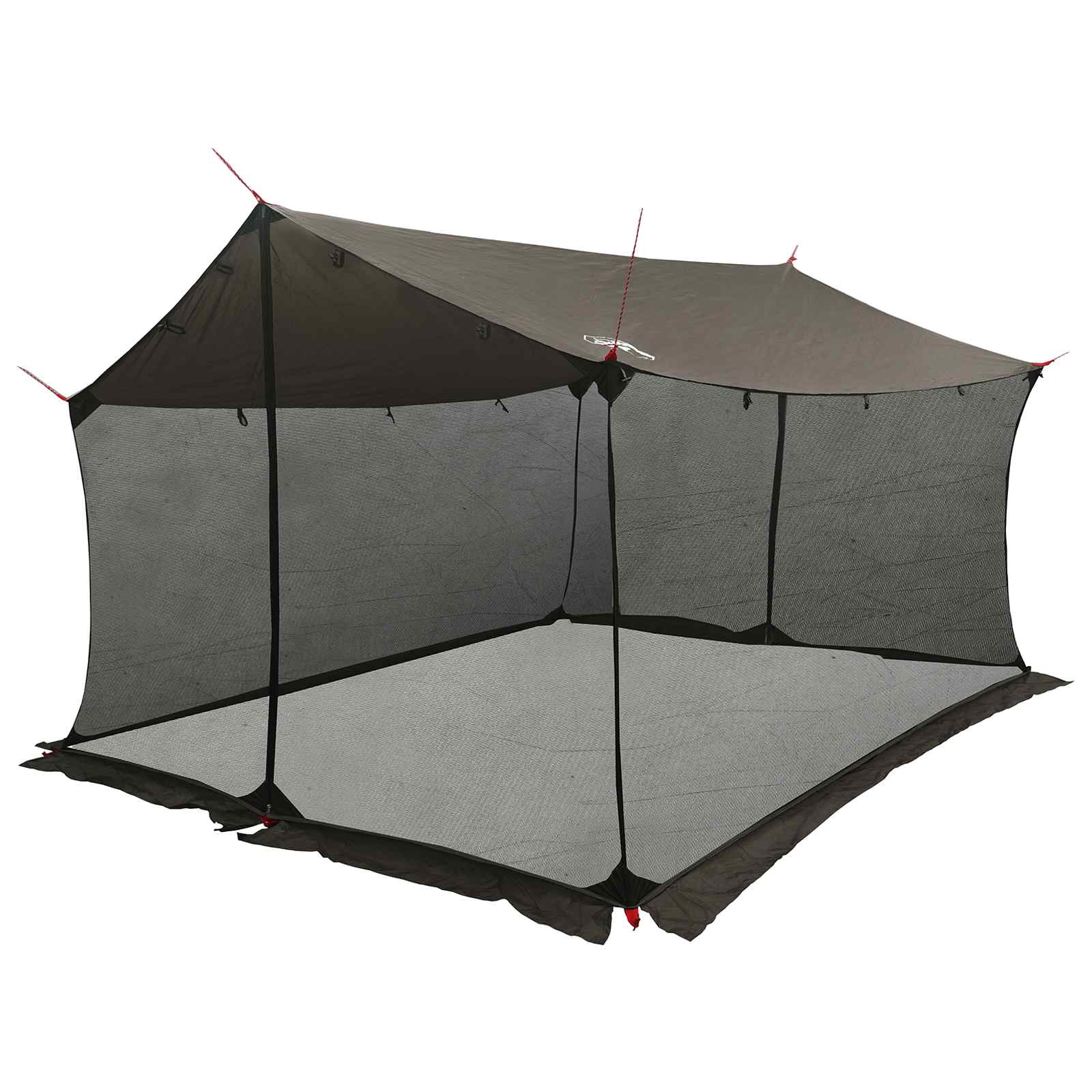 vidaXL Cort de camping cu pereți din plasă Culoare Maro Gri