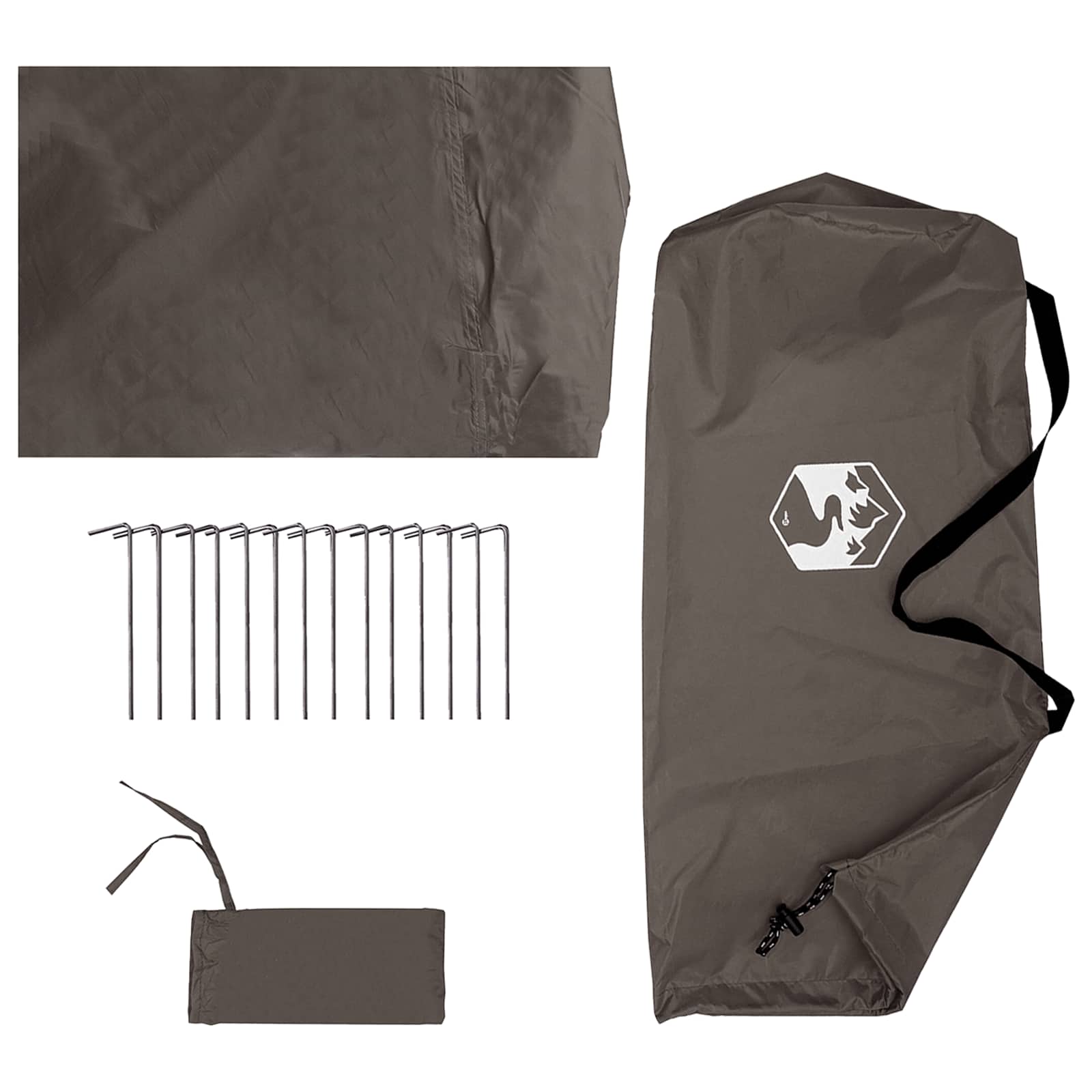vidaXL Camping-Tarp mit Netzwänden Braun Grau 270 x 210 x 210 cm – Bild 8