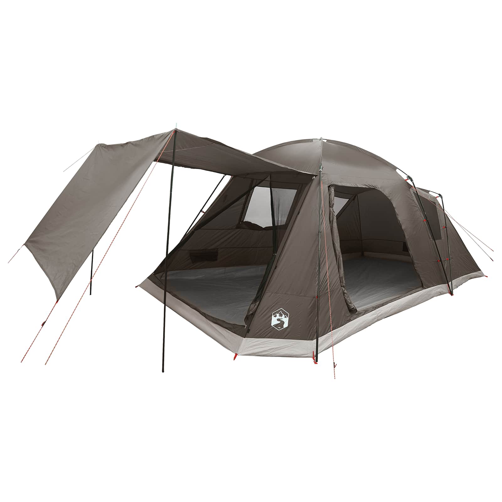 vidaXL Tent Cabină Gri cărămiziu 12-Persoane Poliester și oțel