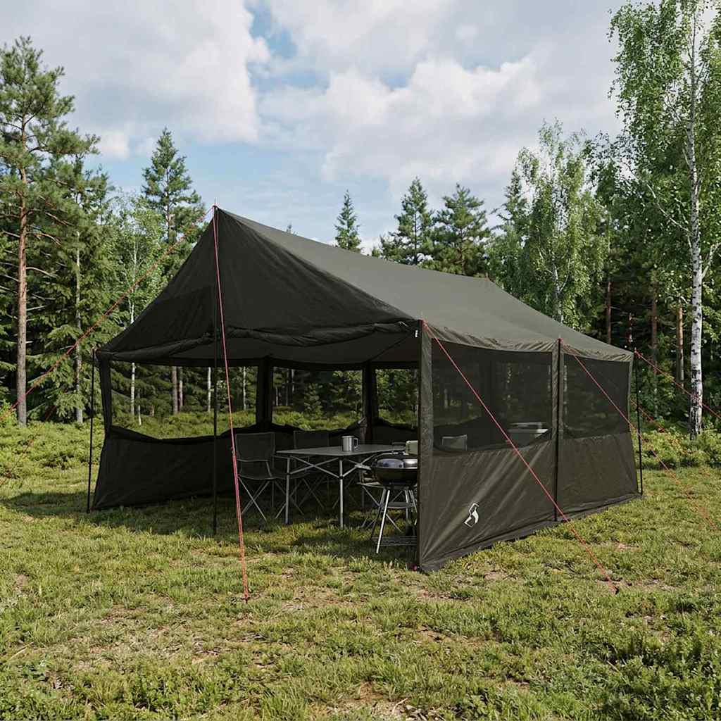 vidaXL Familjet&auml;lt Brungr&aring; 450 x 400 x 265 cm Polyester och St&aring;l