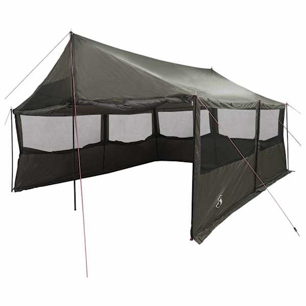 vidaXL Peretelk Pruun hall 450 x 400 x 265 cm Pol&uuml;ester ja teras