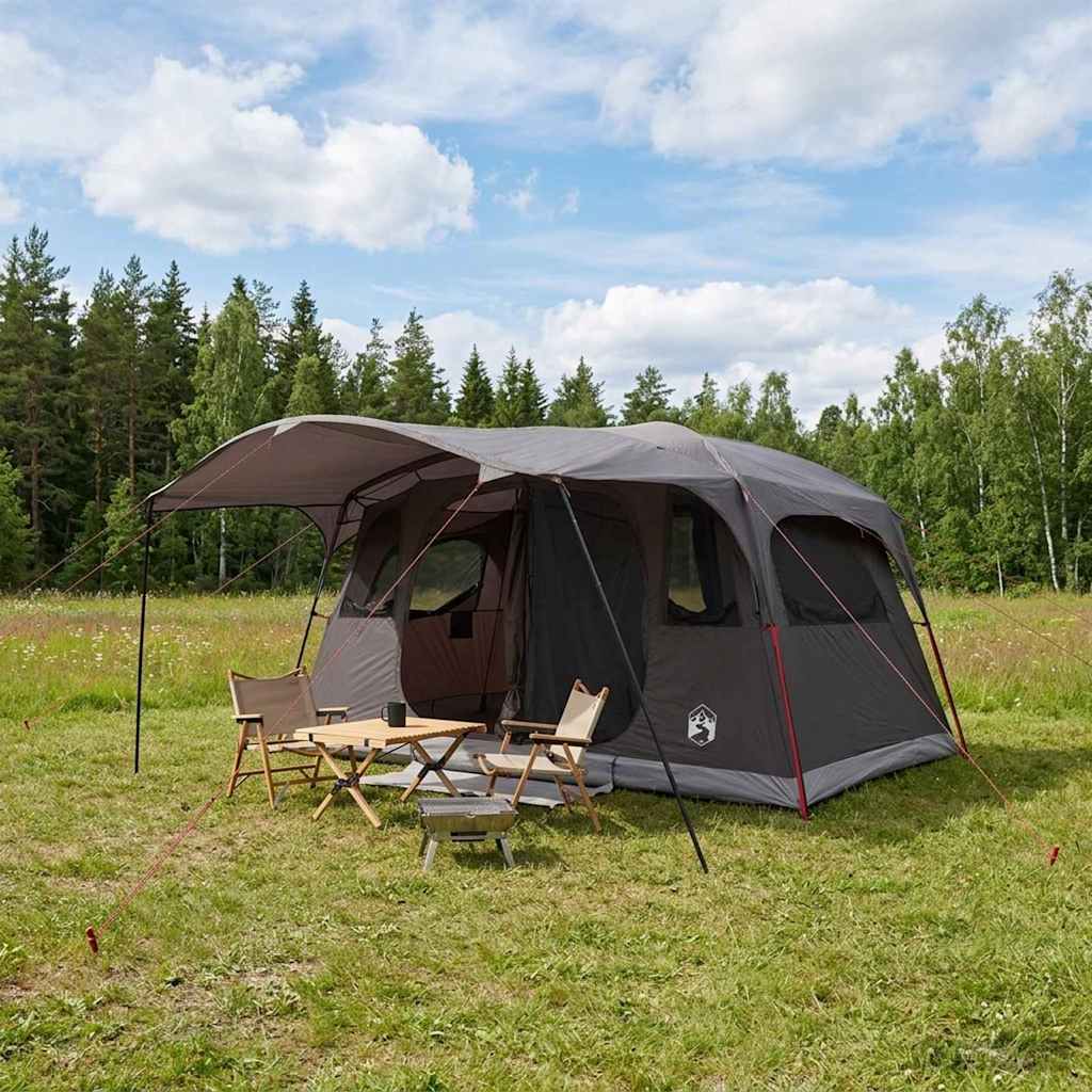 vidaXL Tunnelt&auml;lt Brun Gr&aring; 427 x 305 x 205 cm Polyester och St&aring;l