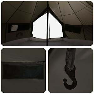 Tipi stan Hnědošedý 700 x 700 x 395 cm Polyester a ocel - obrázek 8