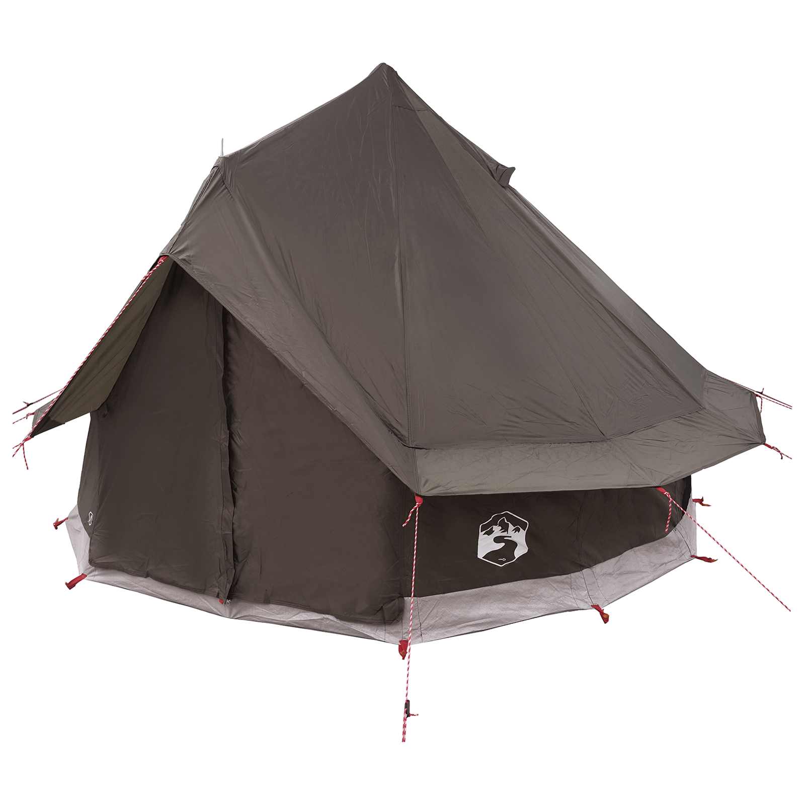 Tipi stan se střechou Hnědošedý 250 x 250 cm Polyester a ocel - obrázek 3