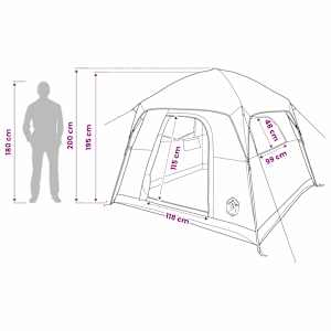 Chata stan Olivově zelená 244 x 213 x 183 cm Polyester a ocel - obrázek 14