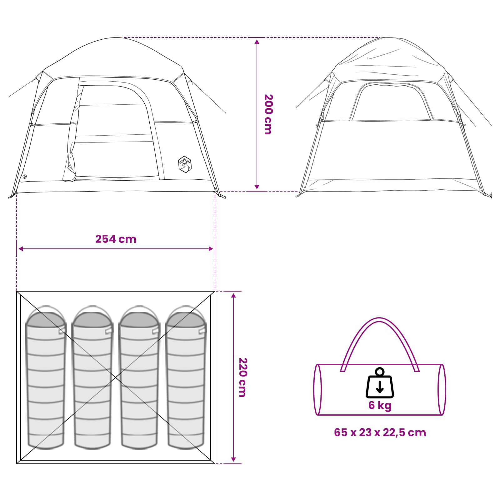 vidaXL Huisje Tent Olijfgroen 244 x 213 x 183 cm Polyester en staal