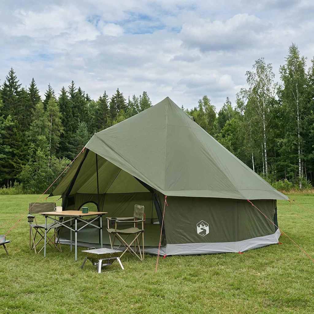 vidaXL Cort Tipi Verde măsliniu 300 x 300 x 200 cm Poliester și oțel