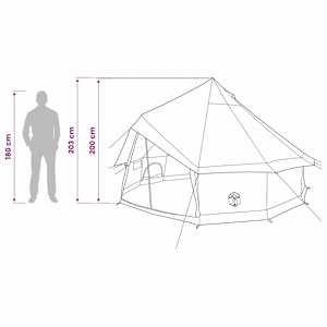 Tipi stan Olivově zelená 300 x 300 x 200 cm Polyester a ocel - obrázek 14