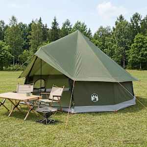 Tipi stan 8místný Olivově zelená Polyester a ocel - obrázek 1