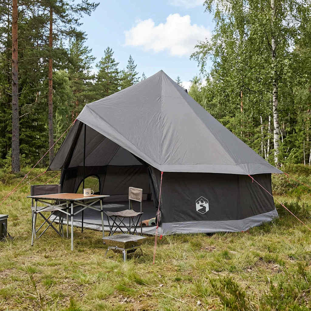 Tipi-teltta katolla Ruskea Harmaa 400 x 400 x 250 cm
