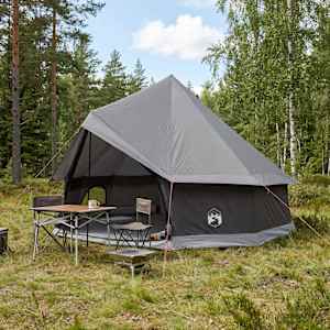 Tipi stan Hnědošedý 400 x 400 x 250 cm Polyester a ocel - obrázek 1