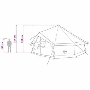 Tipi stan Olivově zelená 600 x 600 x 350 cm Polyester a ocel - obrázek 14