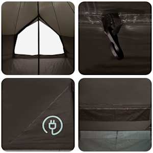 Tipi stan Hnědošedý 600 x 600 x 350 cm Polyester a ocel - obrázek 10