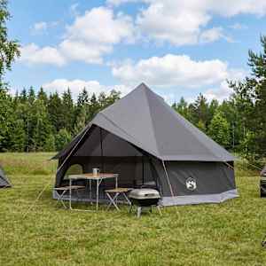 Tipi stan Hnědošedý 600 x 600 x 350 cm Polyester a ocel - obrázek 1