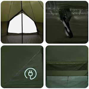 Tipi stan Olivově zelená 500 x 500 x 300 cm Polyester a ocel - obrázek 10