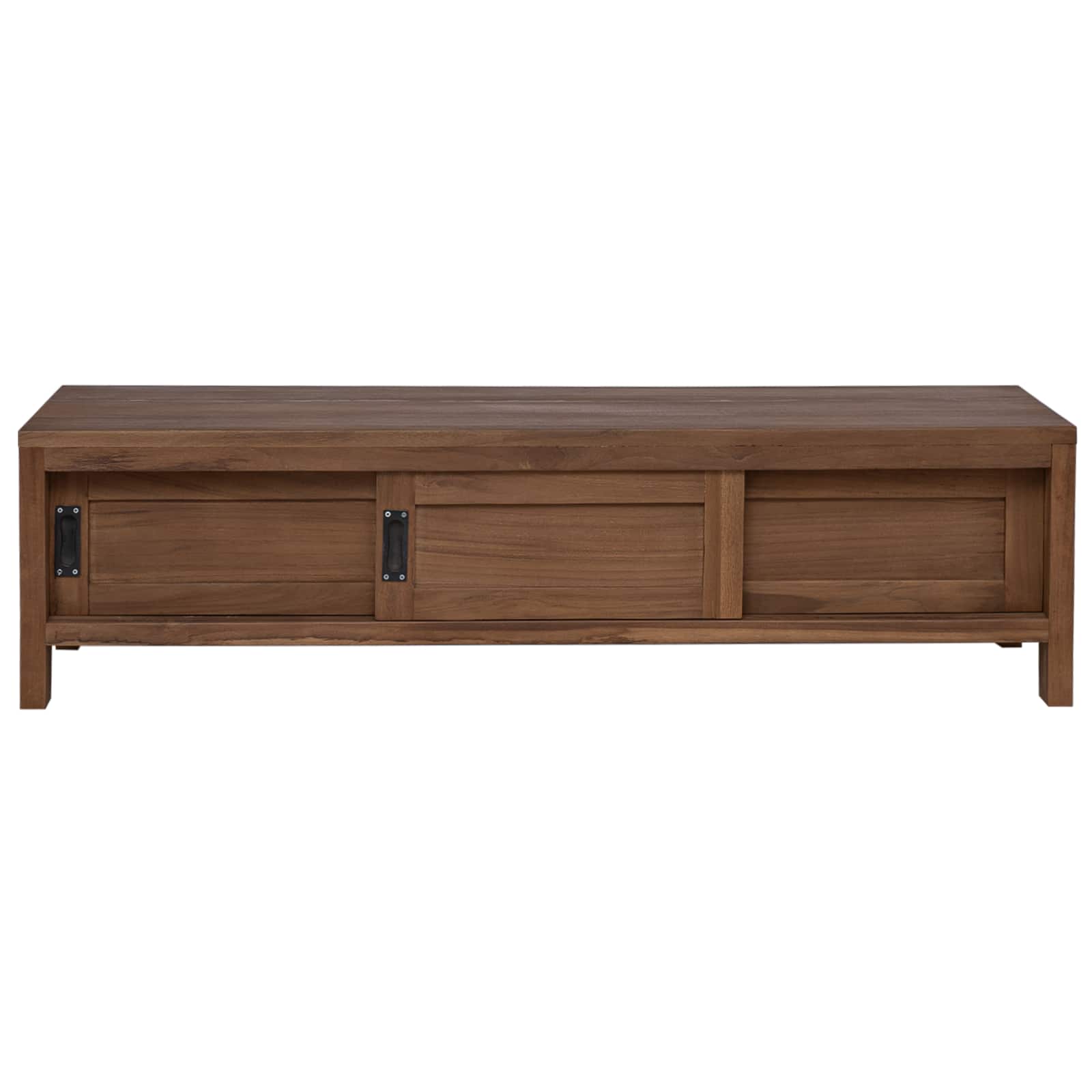 Tv-meubel 110 x 30 x 30 cm Massief Teakhout Naturel image 3