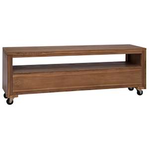 Televizní skříň 110 x 30 x 40 cm Přírodní Pevné teakové dřevo - obrázek 5