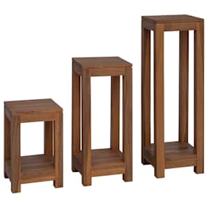 vidaXL Taimede alus 3 tk Naturaalne 25 x 25 x 80 cm Tugev teakpuit