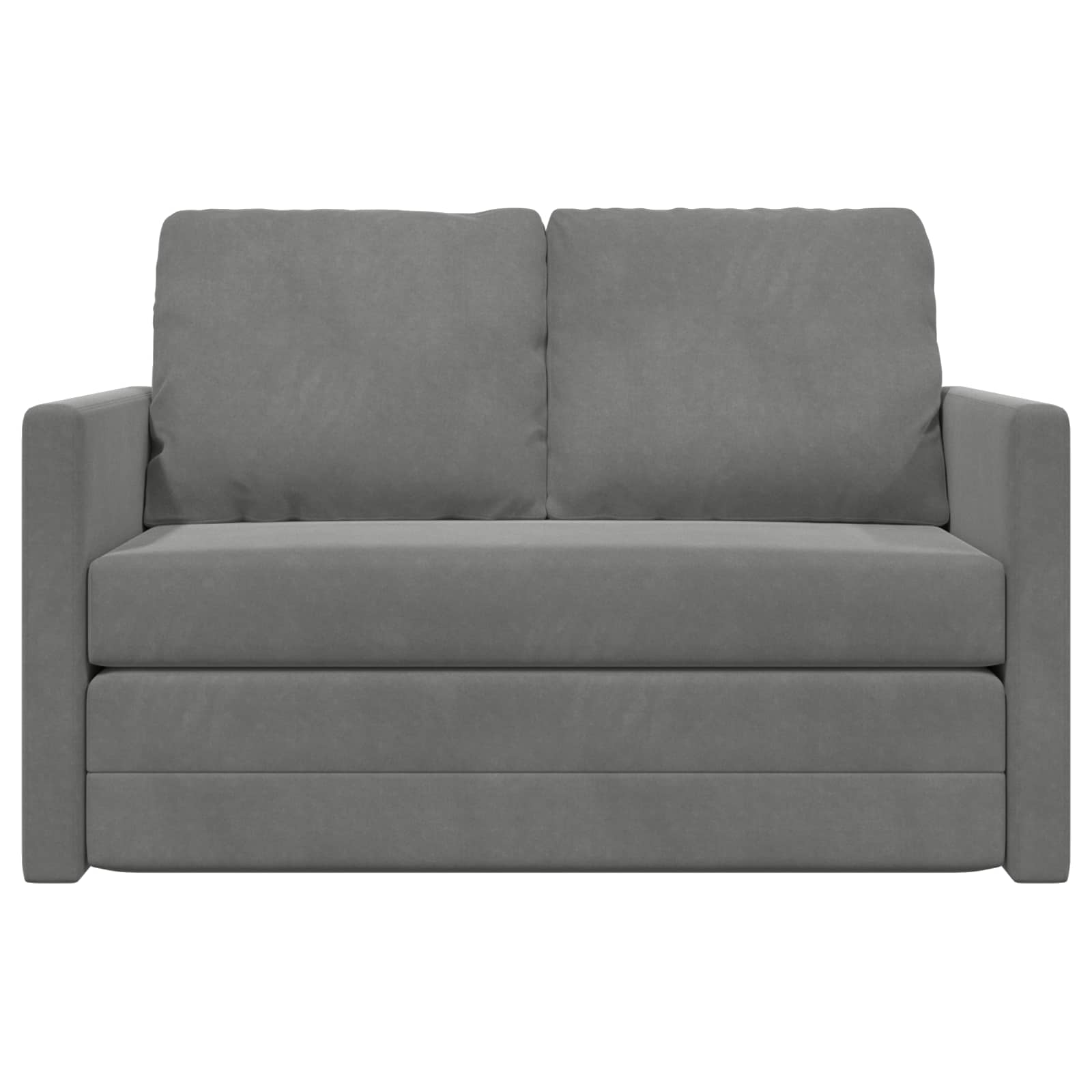 Folding Sofa Bed Dark Grey 122 x 70 x 60 cm Velvet - Image 5