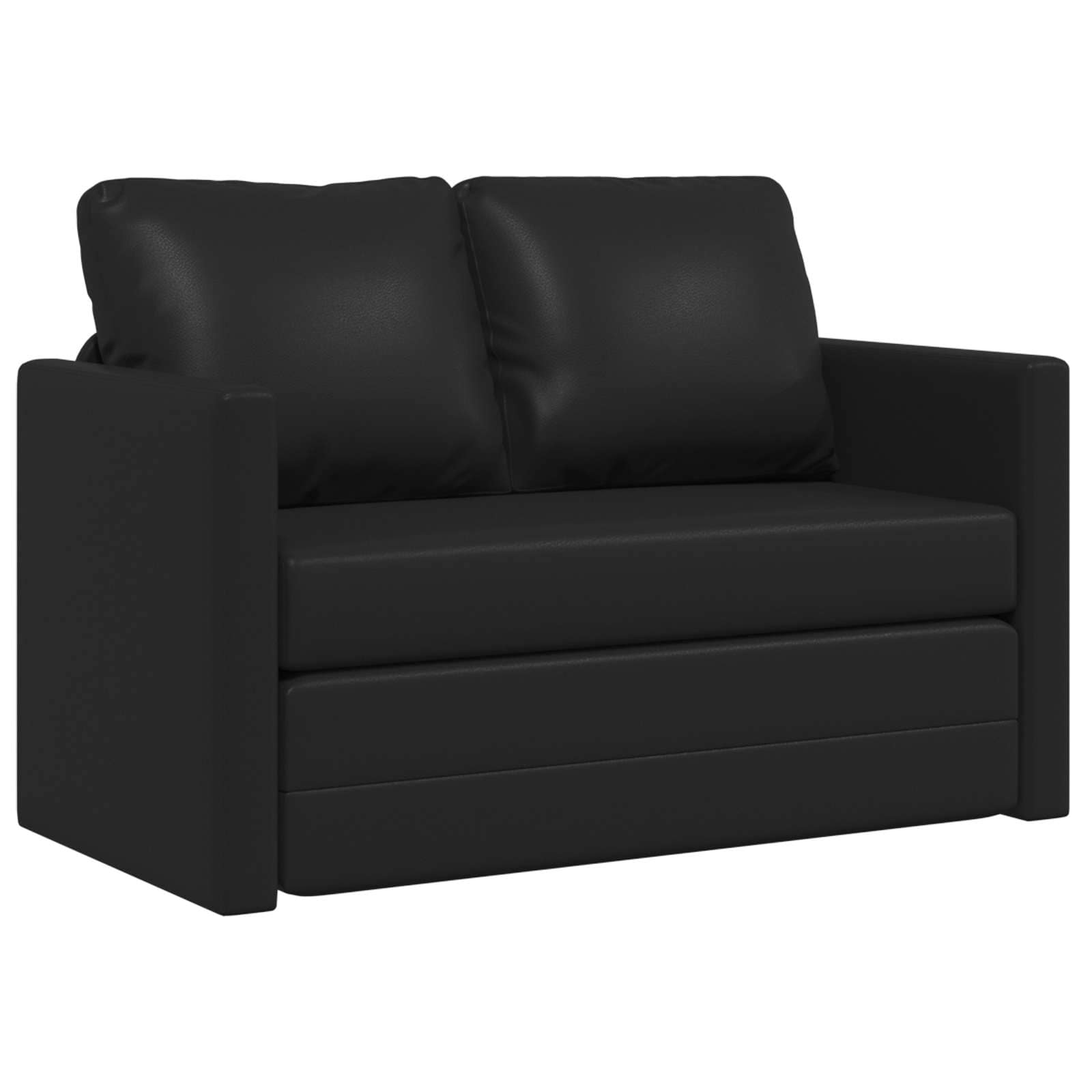Folding Sofa Bed Black 112 x 60 x 55 cm Faux Leather - Image 2