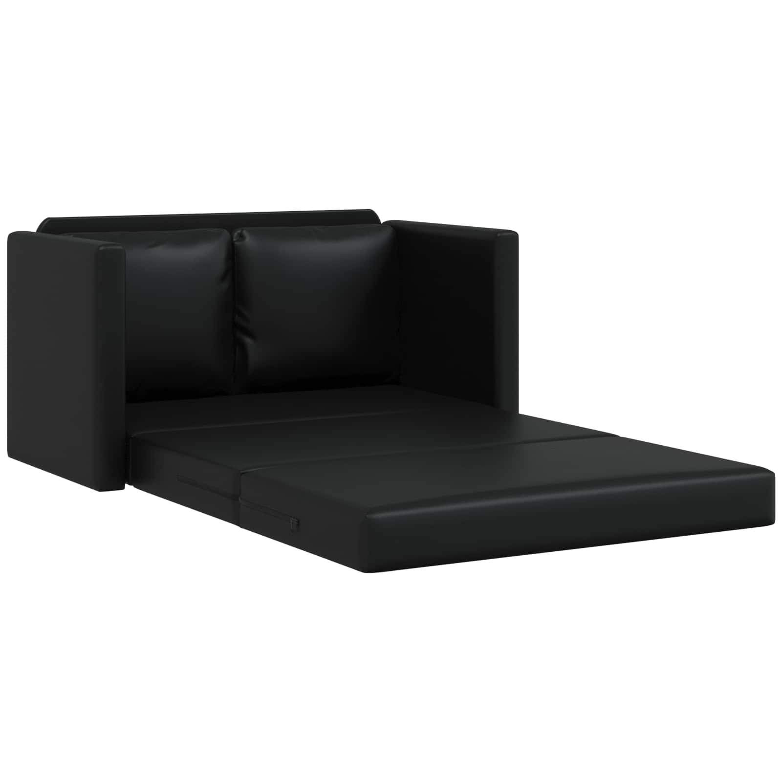 Folding Sofa Bed Black 112 x 60 x 55 cm Faux Leather - Image 4